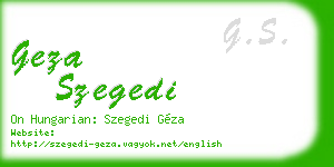 geza szegedi business card
